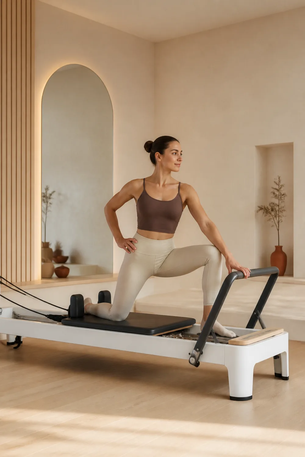 Kontrollált gyakorlat Reformer Pilates gépen